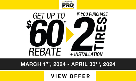 Dunlop Tire Rebate - Up to $60