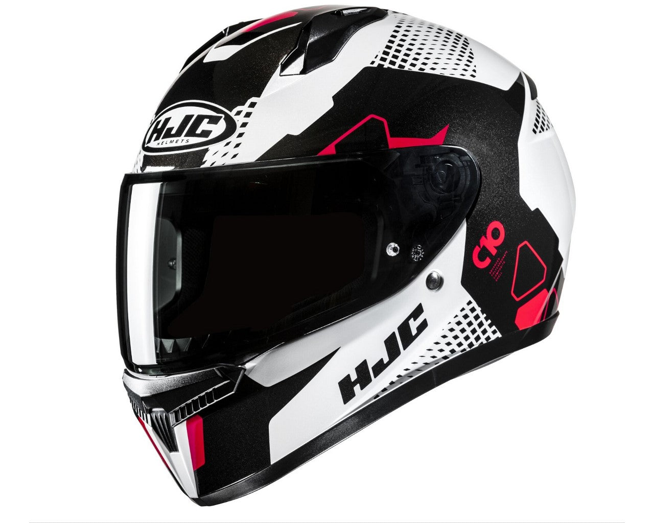 HJC C 10 Motorcycle Full Face Helmet ASPA White/Black/Red