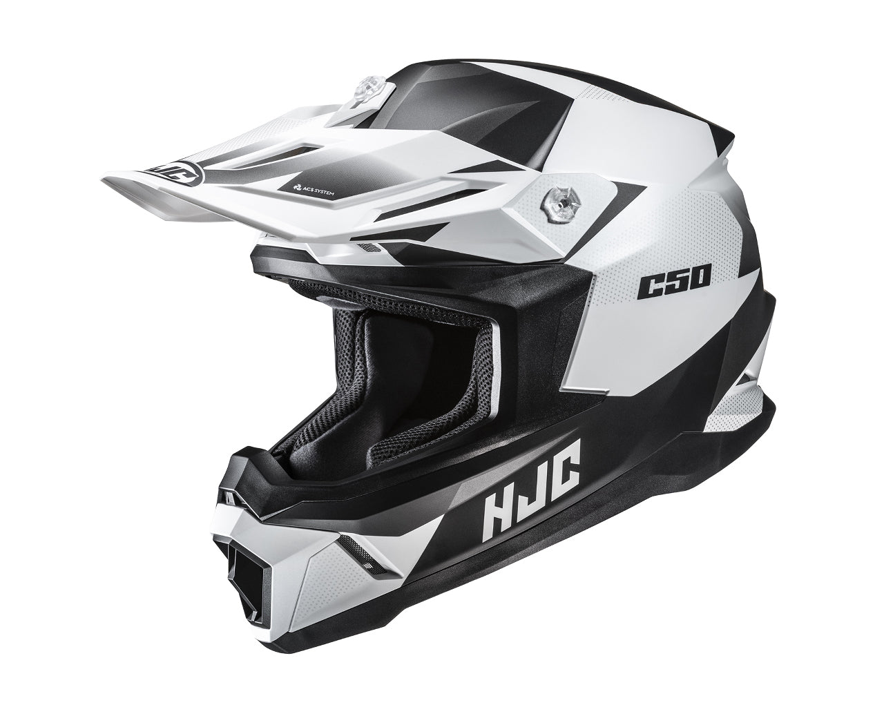HJC C50 Off Road Helmet Slide White Black