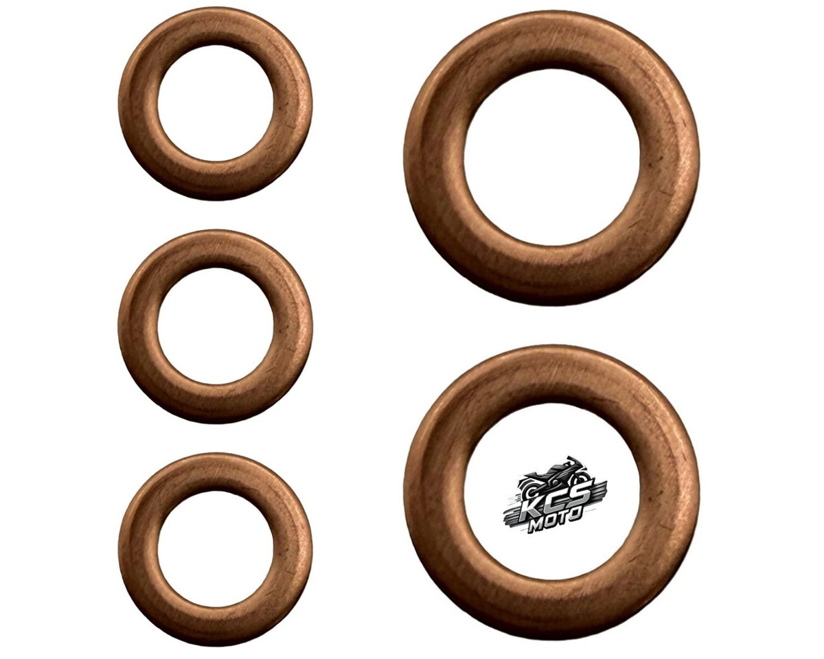 Suzuki Oil Drain Bolt Copper Crush Washer Gasket KIT OF 5 Motorcycle/ATV 09168-08016