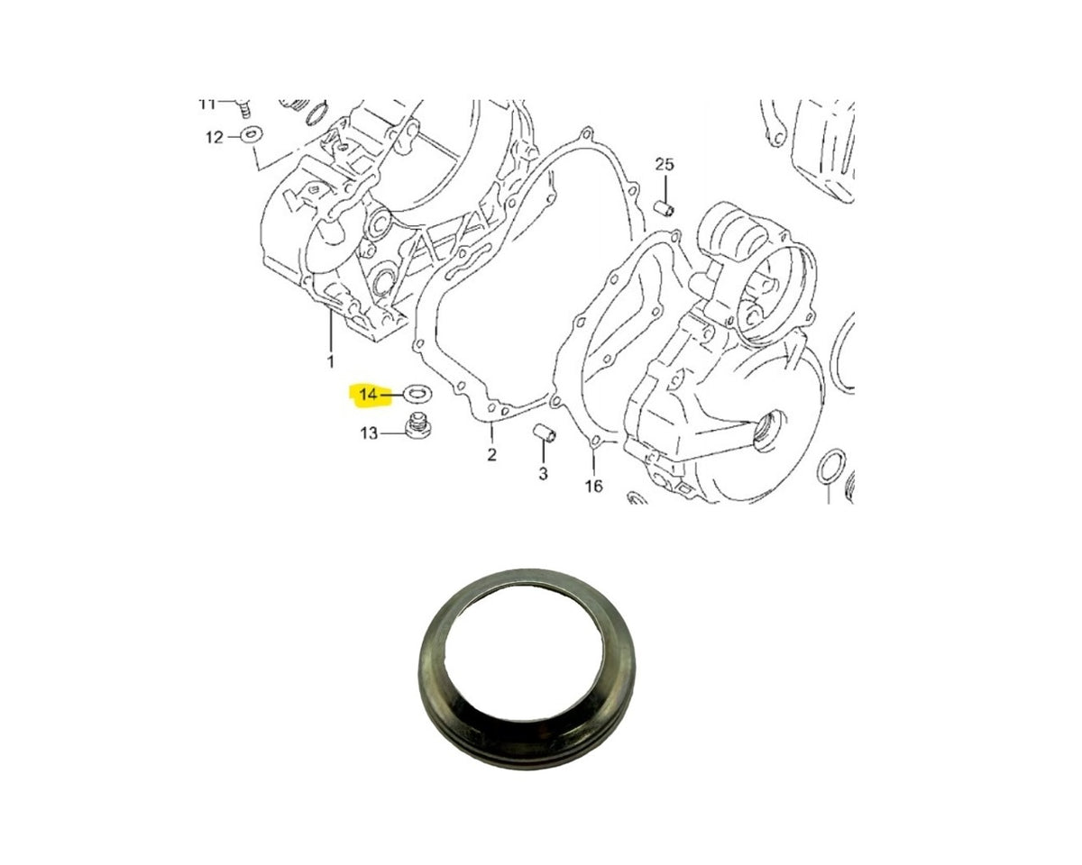 Suzuki Oil Drain / Oil Pipe Crush Washer Kit of 5 09168-10002