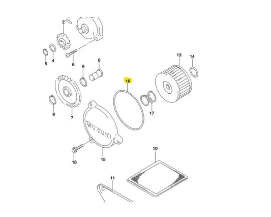 Suzuki Oil Filter Cover O-Ring KIT OF 2 LS650 DR650 09280-72001