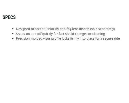 HJC HJ--17 Pinlock Ready Clear Shield 0940-9400-00