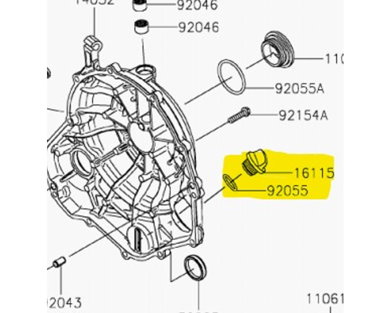 Kawasaki Oil Filler Cap Kit with o-ring 16115-1053