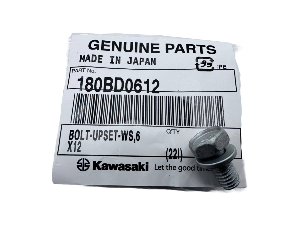 Kawasaki Bolt - Upset With Lock Washer 6x12mm 180BD0612