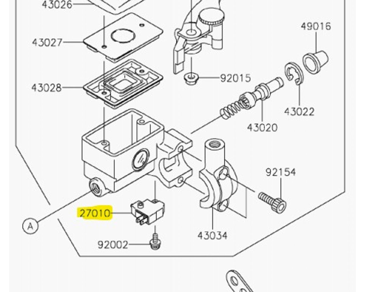 Kawasaki OEM Brake Switch Multi-Fit 27010-0762
