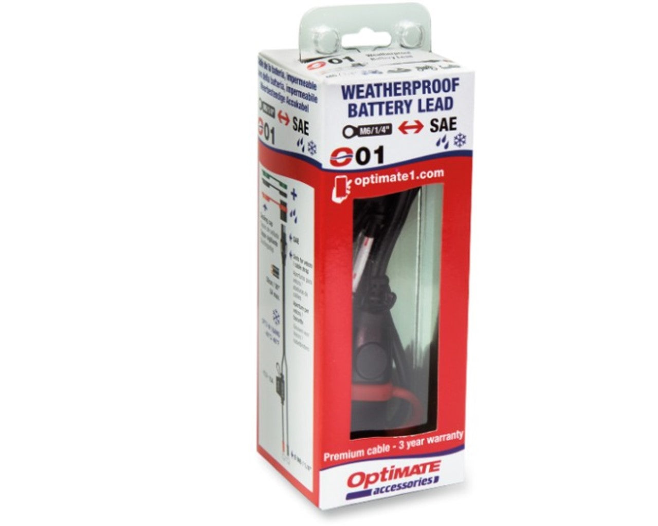 Optimate Battery Lead Cable Waterproof O-01