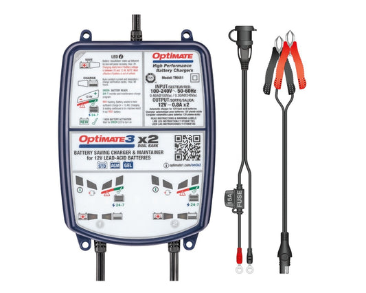 Optimate 3 x2 Dual Powersports Charger & Maintainer TM451