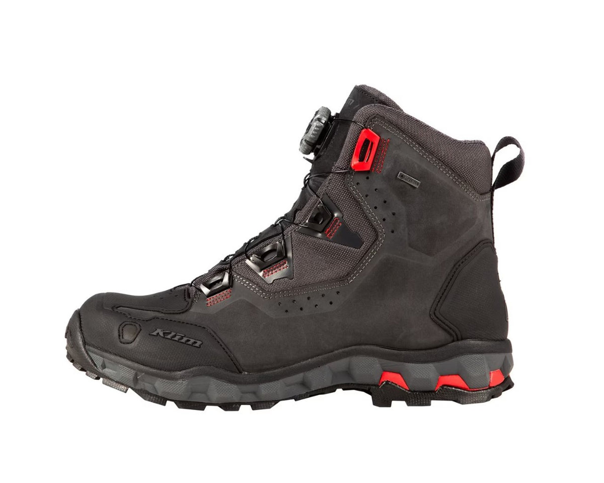 KLIM Outlander GTX Motorcycle Boot Black/Hi-Viz Red