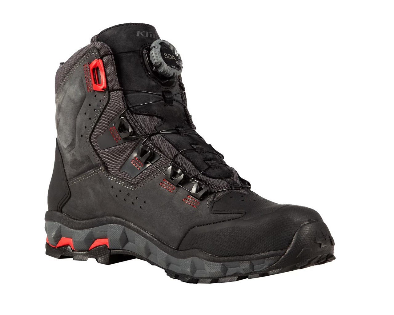 KLIM Outlander GTX Motorcycle Boot Black/Hi-Viz Red