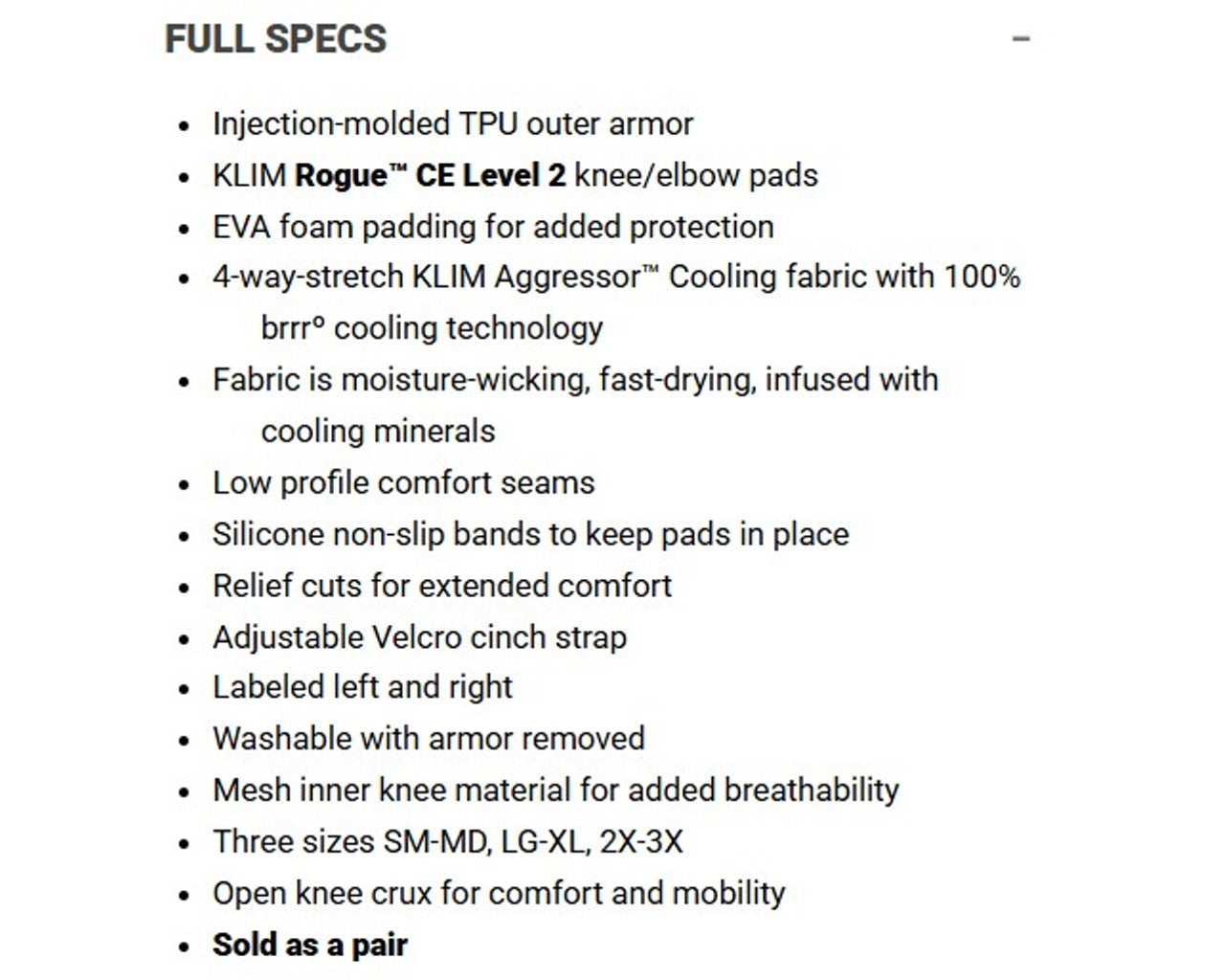 Klim Tactical Pro Knee Guards LG/XL 4319-000-140-626