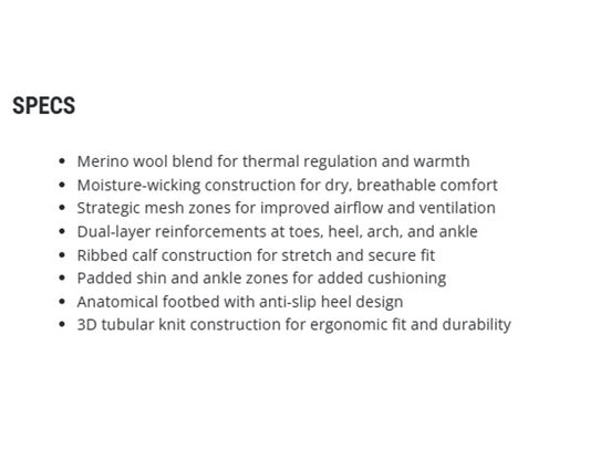 Alpinestars AT Merino Wool Baselayer Socks Black