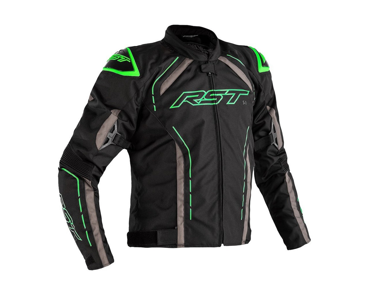 RST S-1 Textile CE Motorcycle Jacket Black/Green