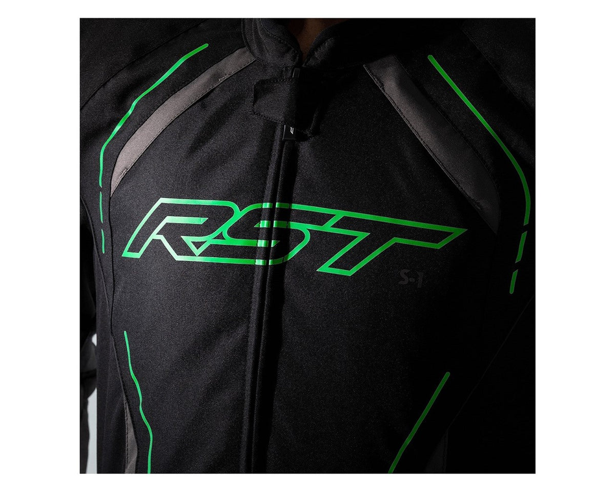 RST S-1 Textile CE Motorcycle Jacket Black/Green