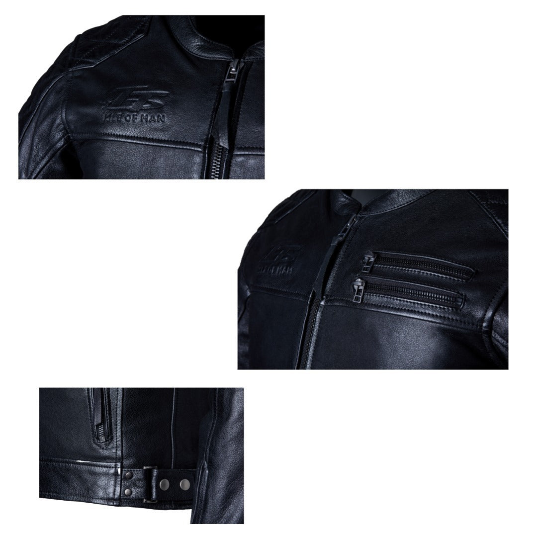 RST IOM TT Hillberry 2 Motorcycle Leather Jacket Black