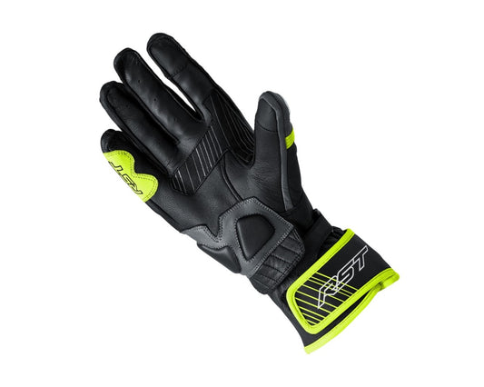RST Fulcrum CE Full Leather Motorcycle Sport Glove Green/Black Black