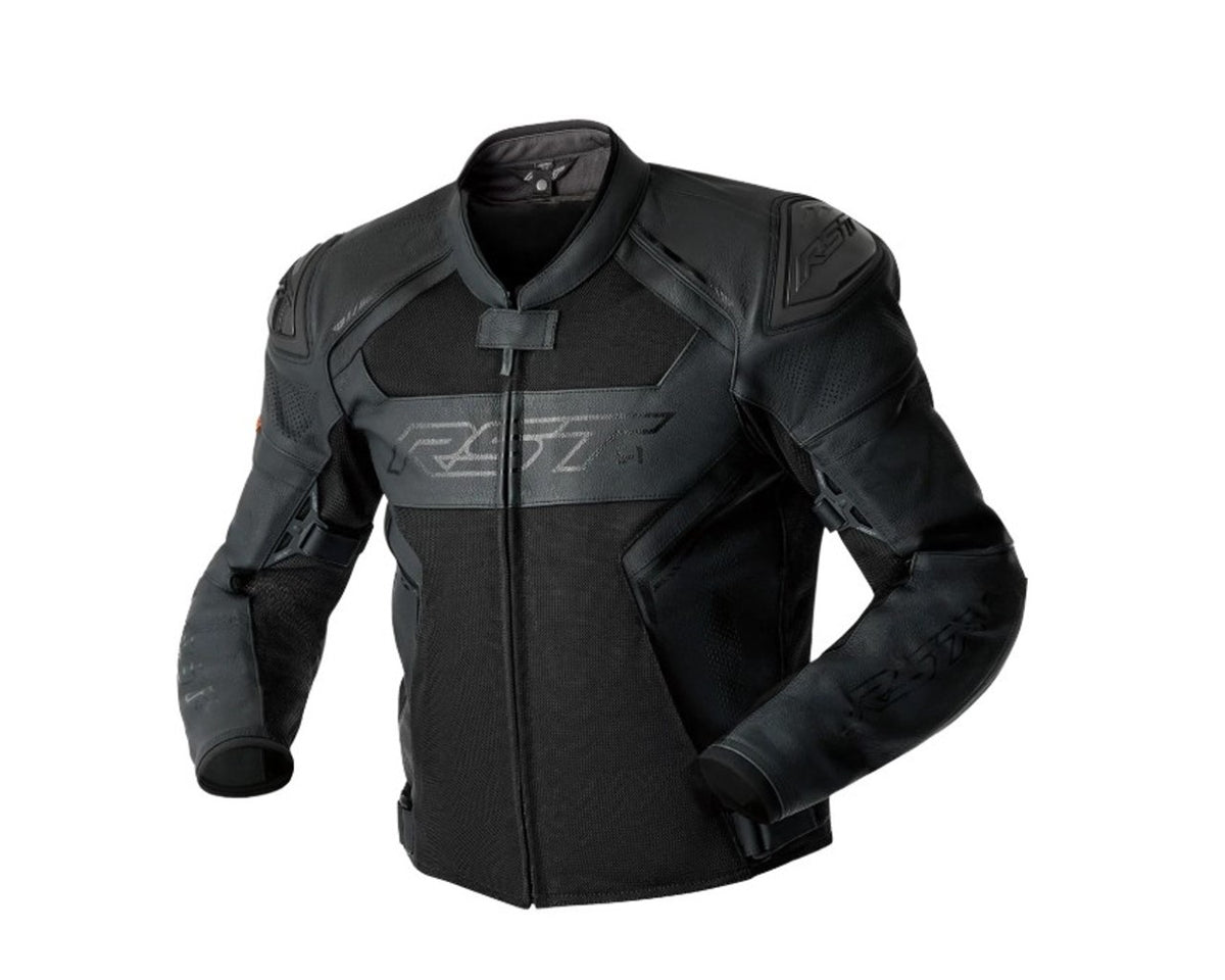 RST S1 Mesh D30 Leather Motorcycle Jacket Black