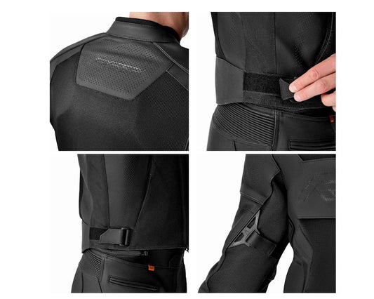 RST S1 Mesh D30 Leather Motorcycle Jacket Black