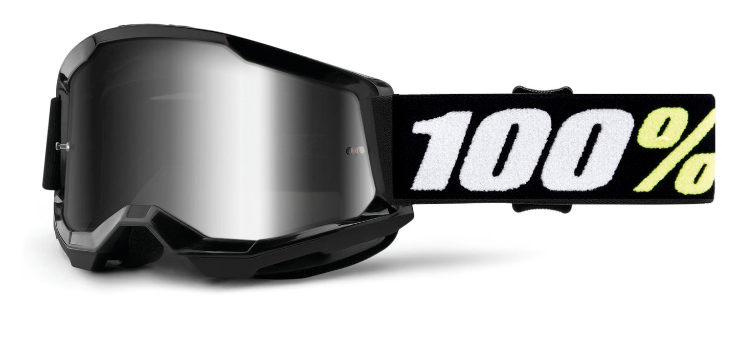100% Goggles STRATA 2 JR BLK MIRR SIL Goggle 5652-1005-50