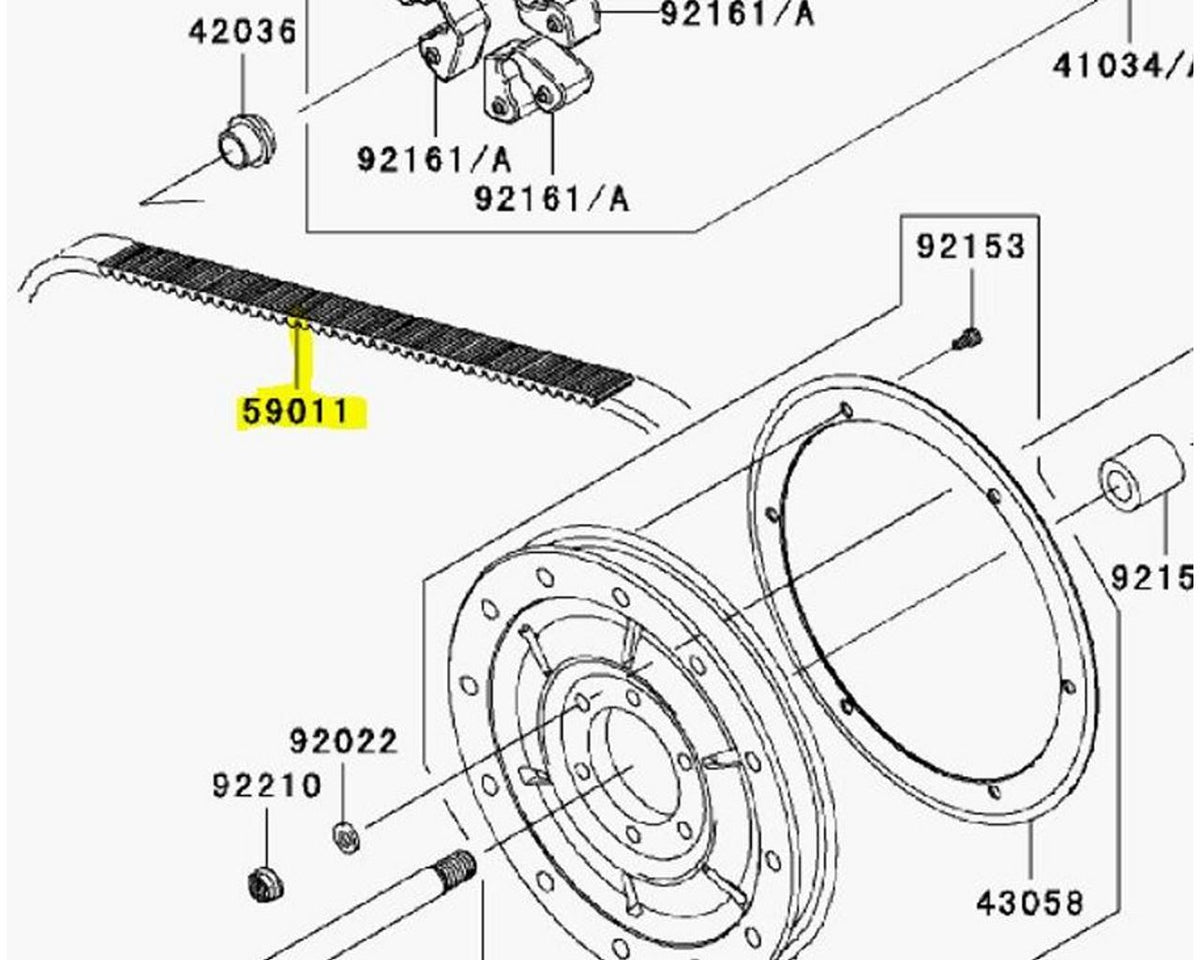 Kawasaki OEM Final Drive Belt w/ Tension Guage Kit 153 Tooth Vulcan 900 VN901 59011-0062-KIT