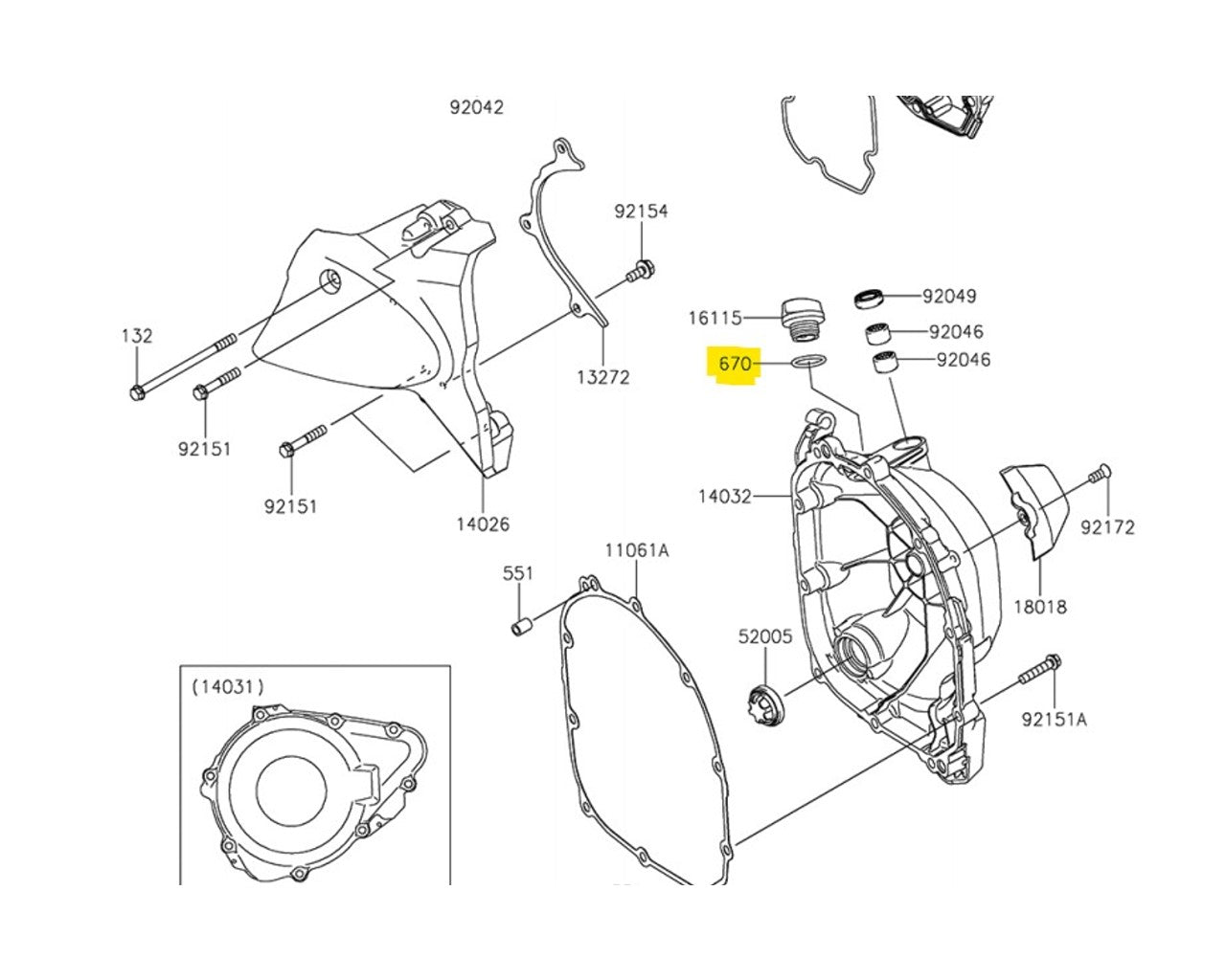 Kawasaki OEM O-Ring 20mm 670B2020