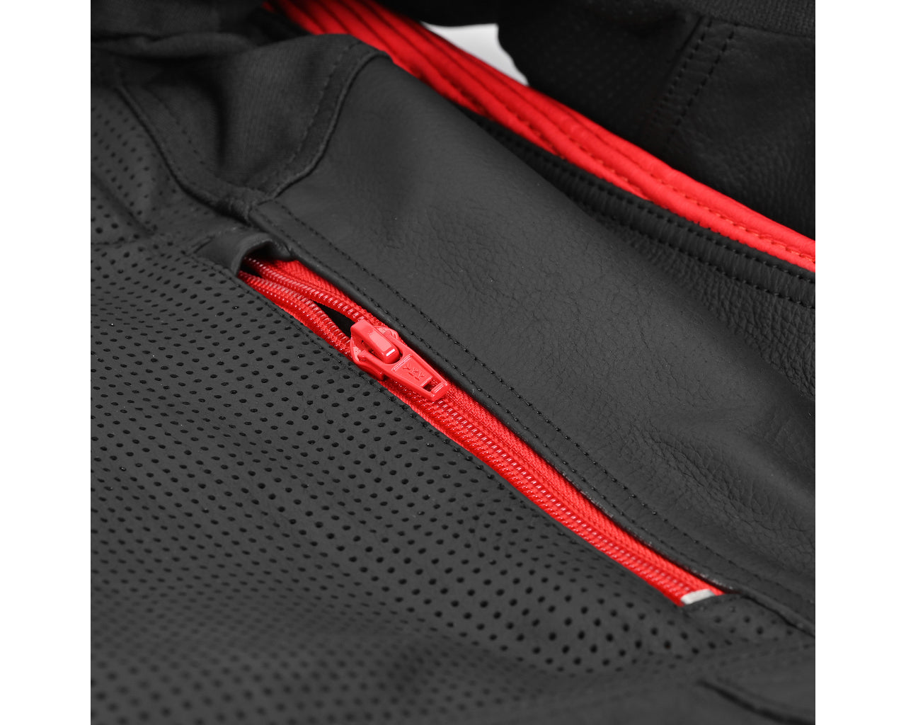 Noru Kaneda Leather Motorcycle Riding Jacket Black/Red