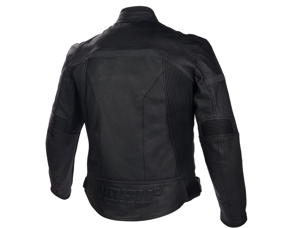 Noru Tetsuo Leather Motorcycle Riding Jacket Black