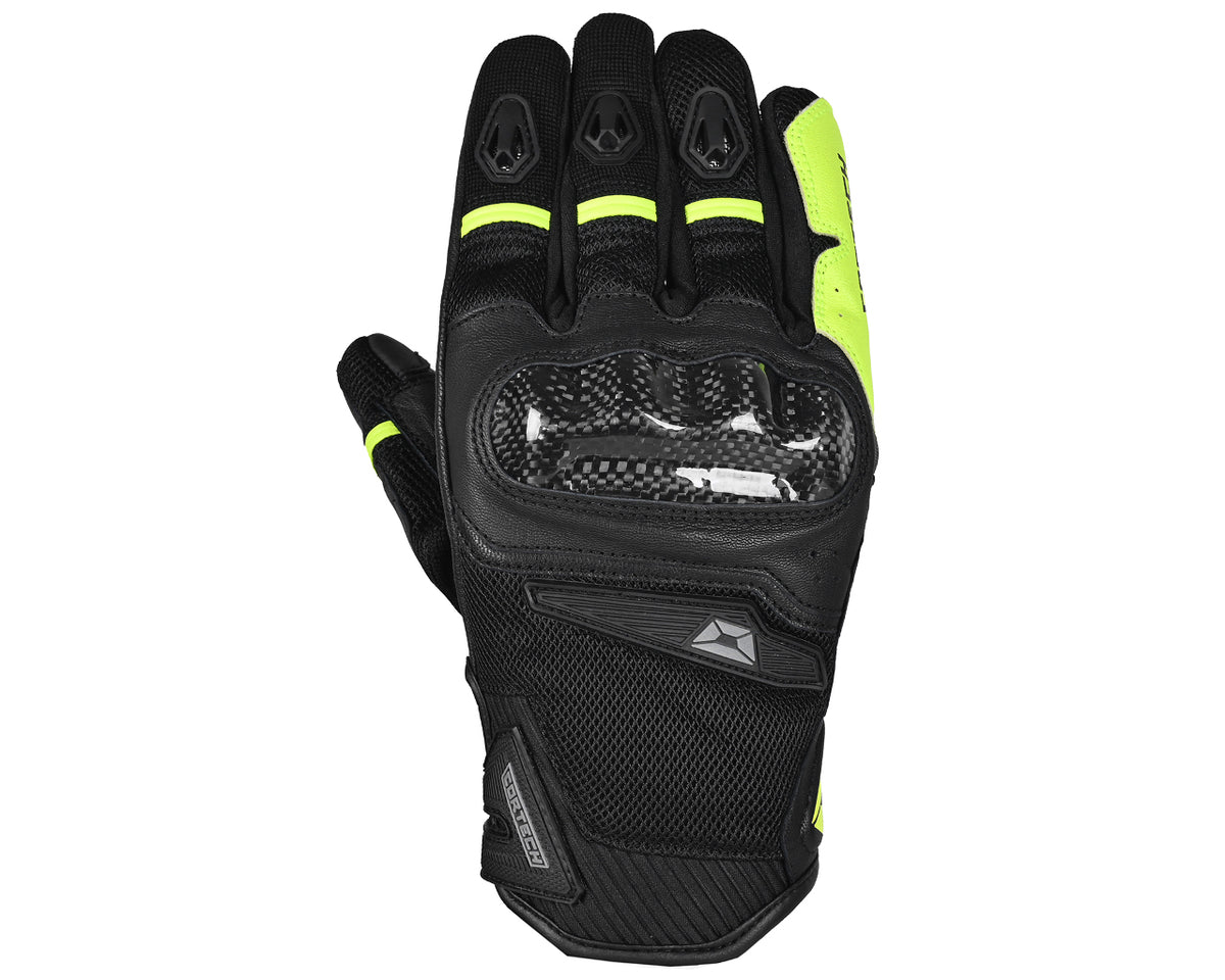 Cortech Sonic-Flo Motorcycle Street Bloves Carbon Fiber H-Viz Black