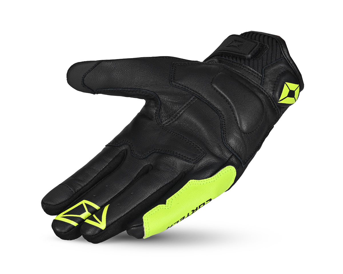 Cortech Sonic-Flo Motorcycle Street Bloves Carbon Fiber H-Viz Black