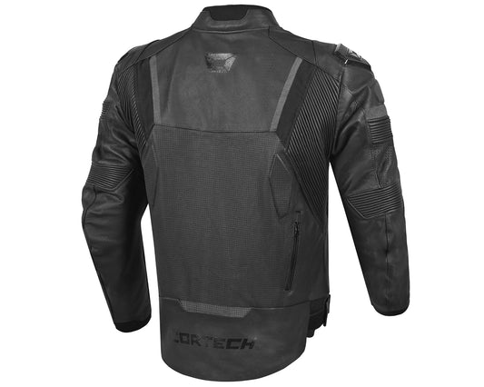 Cortech REVO Leather Motorcycle Sport Jacket Black