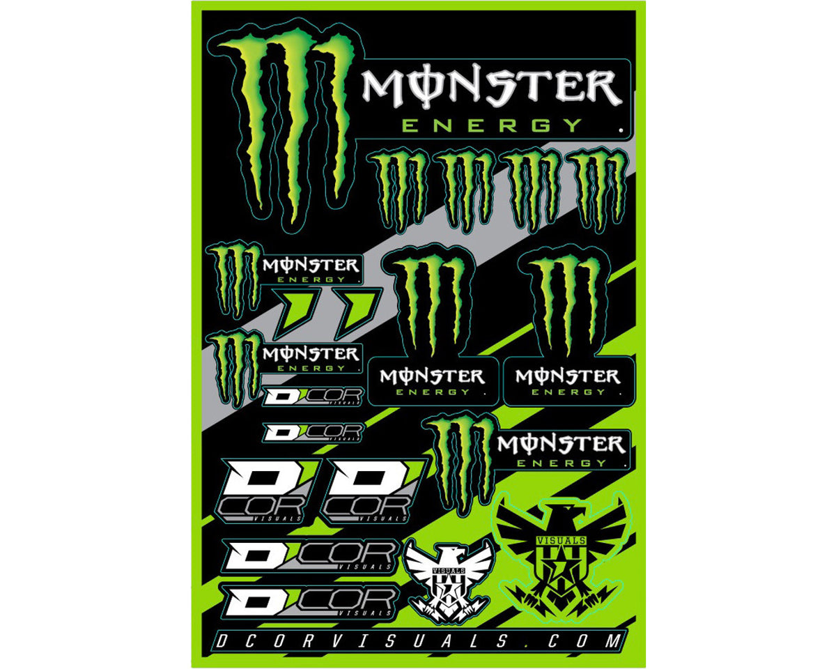 Team Monster Energy Decal Sheet Sheet Size 13" x 18" 86290102