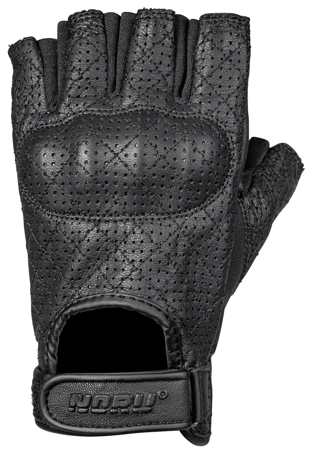 Noru Kote Fingerless Leather Motorcycle Glove Black