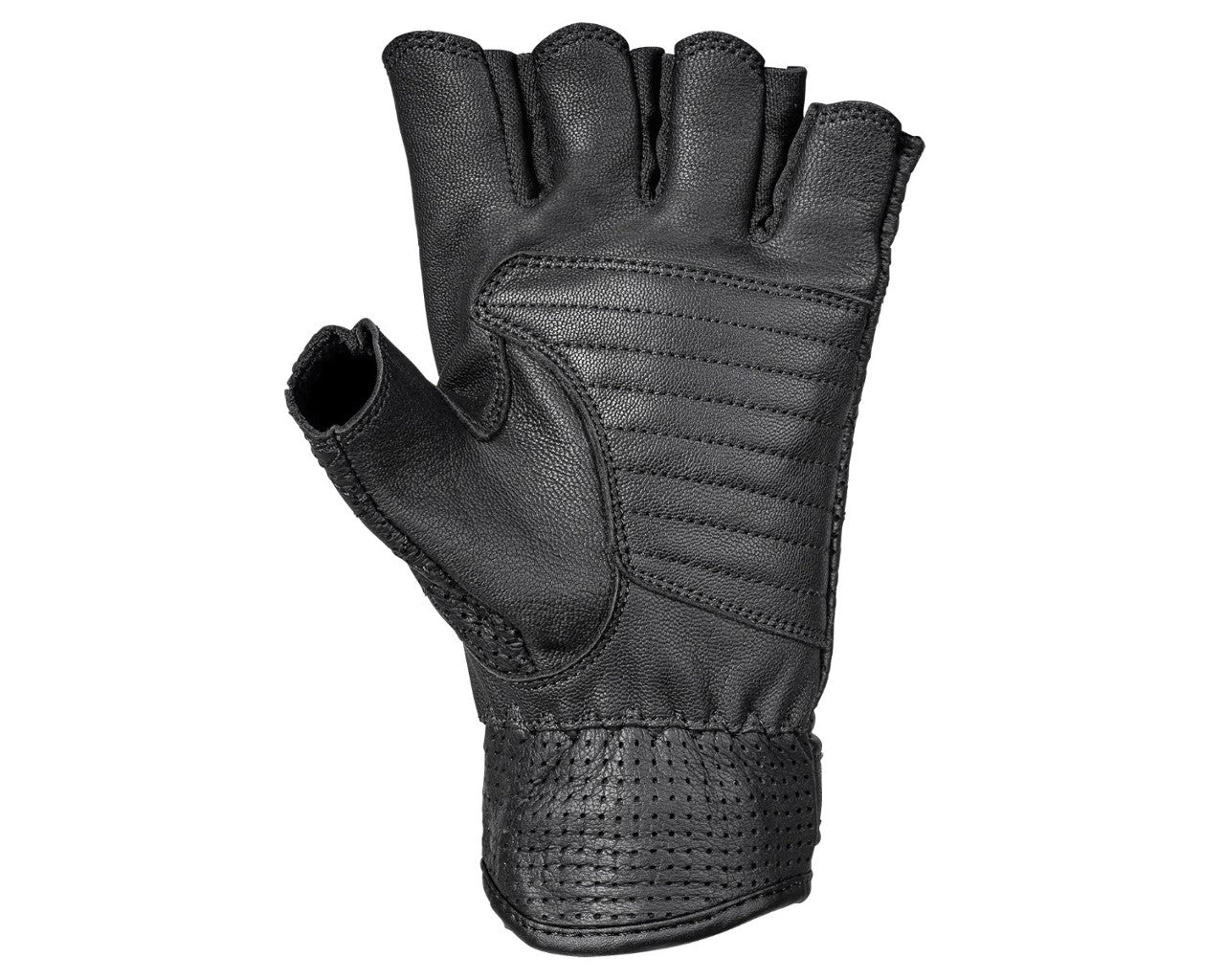 Noru Kote Fingerless Leather Motorcycle Glove Black