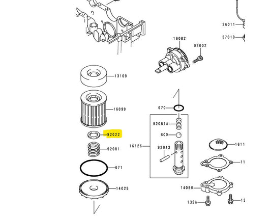 Kawasaki Oil Filter Washer EX250 Ninja 92022-1012