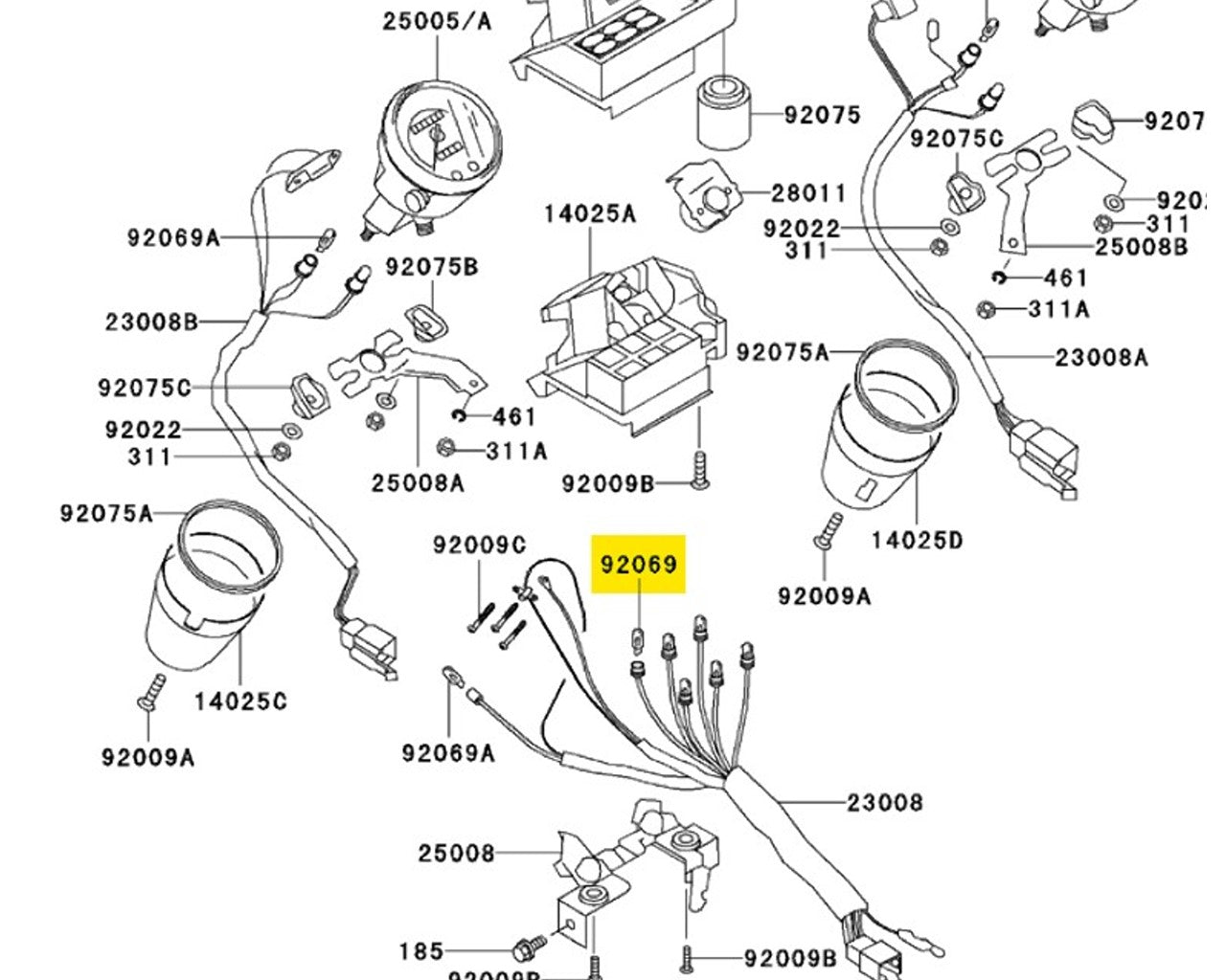 Kawasaki Indicator Push Bulb 12volt 3.4watt Vulcan 750 800 1500 ZX-6 ZX-11 ZX-7 92069-1007