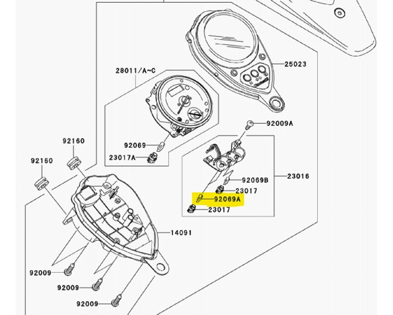 Kawasaki OEM Indicator Bulb 12 Volt VN1500 VN900 & More 92069-1105