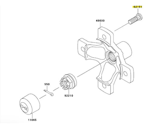 Kawasaki Wheel Stud Bolt Kit of 2 10x29.5 ATV 750 650 Bruteforce 360 KFX450 92151-1392-KIT1