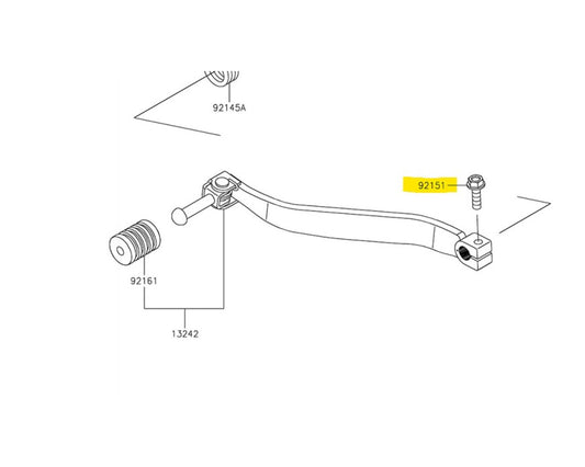 Kawasaki Gear Change Shift Lever Bolt Multi-Fit 6x20mm 92151-1450