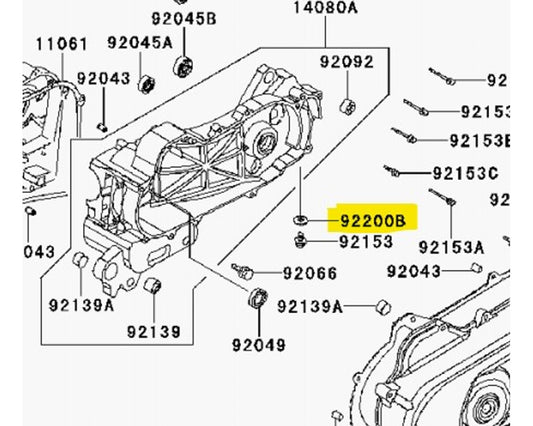 Kawasaki Crush Washer Kit of 5 KFX50 Bruteforce 300 450 92200-Y010