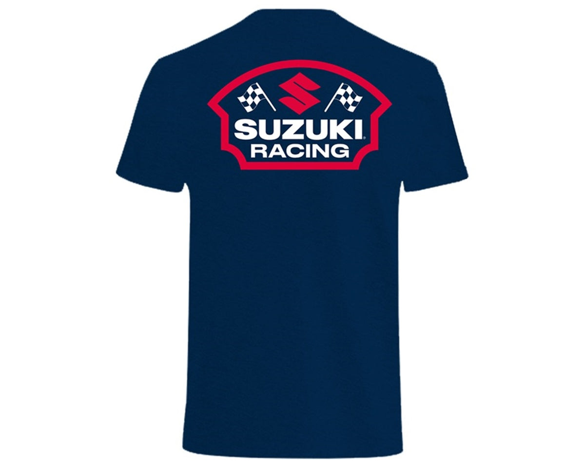 Suzuki Racing Checkered Flag T-Shirt Navy