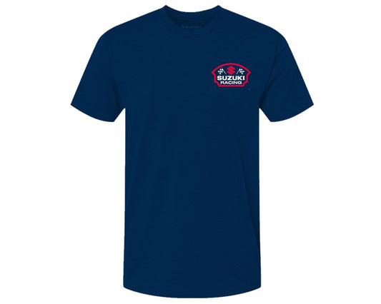 Suzuki Racing Checkered Flag T-Shirt Navy