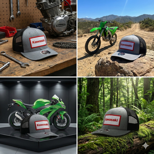 Kawasaki Heathered Baseball Cap Hat Gray K005-4145-GYNS