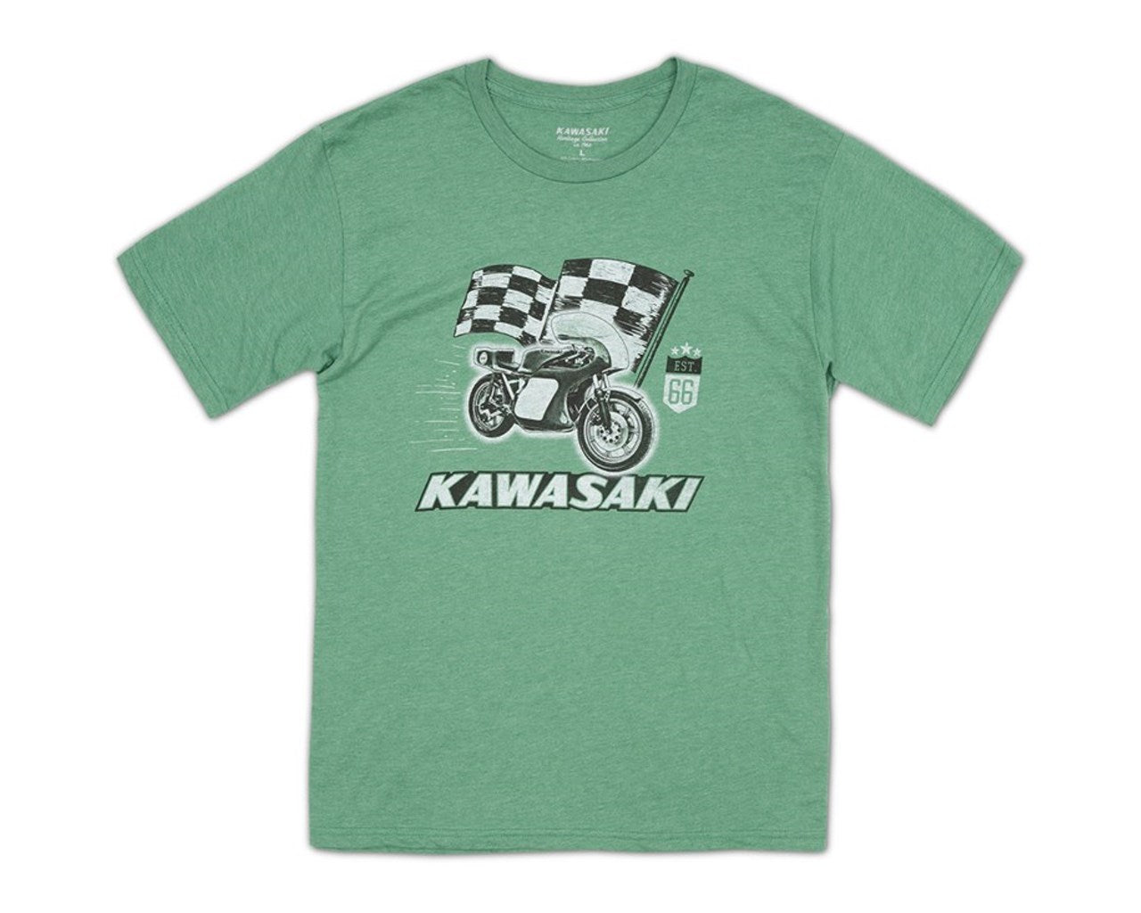 Kawasaki Heritage Checkered 1973 H2R T-Shirt Grey