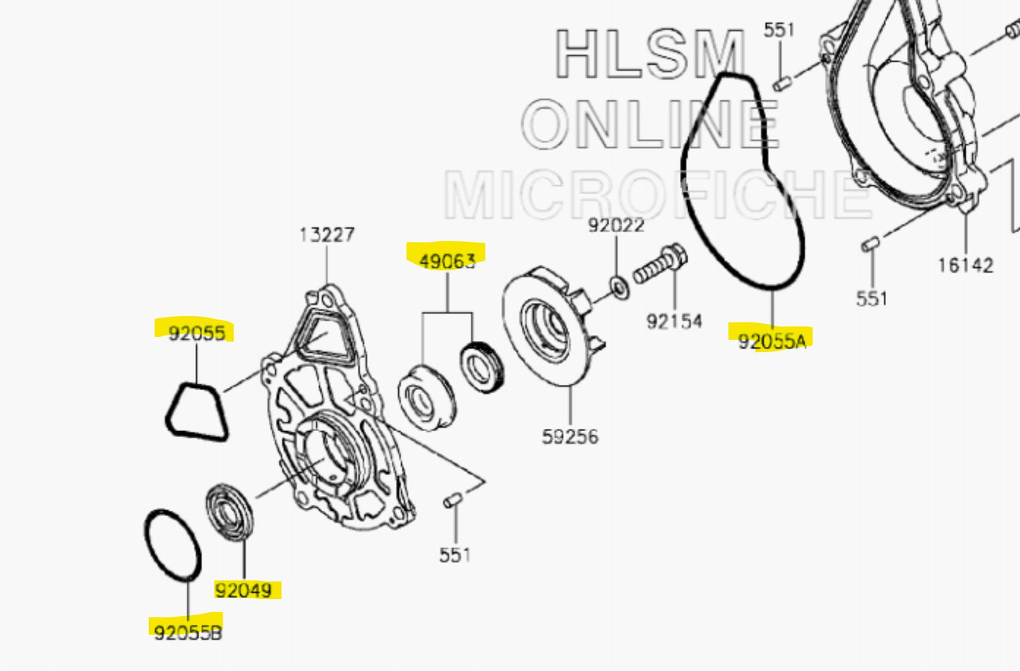Water Pump Seal Kit OEM 2016 KLE650 Versys 650