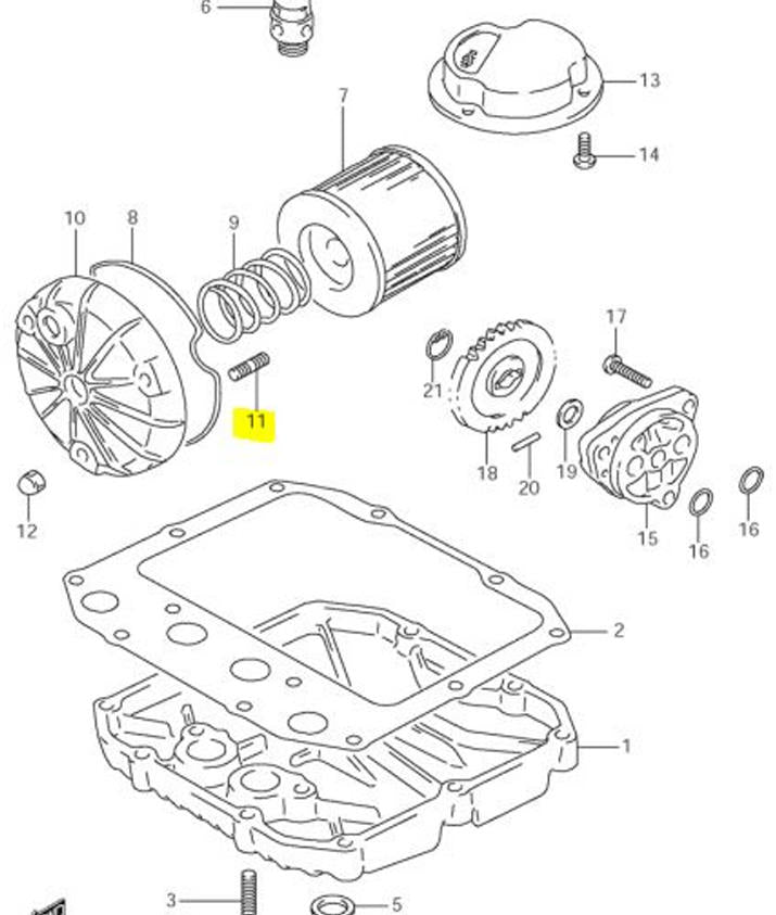 Suzuki OEM Oil Filter Cover Stud Bolt 01421-0620A