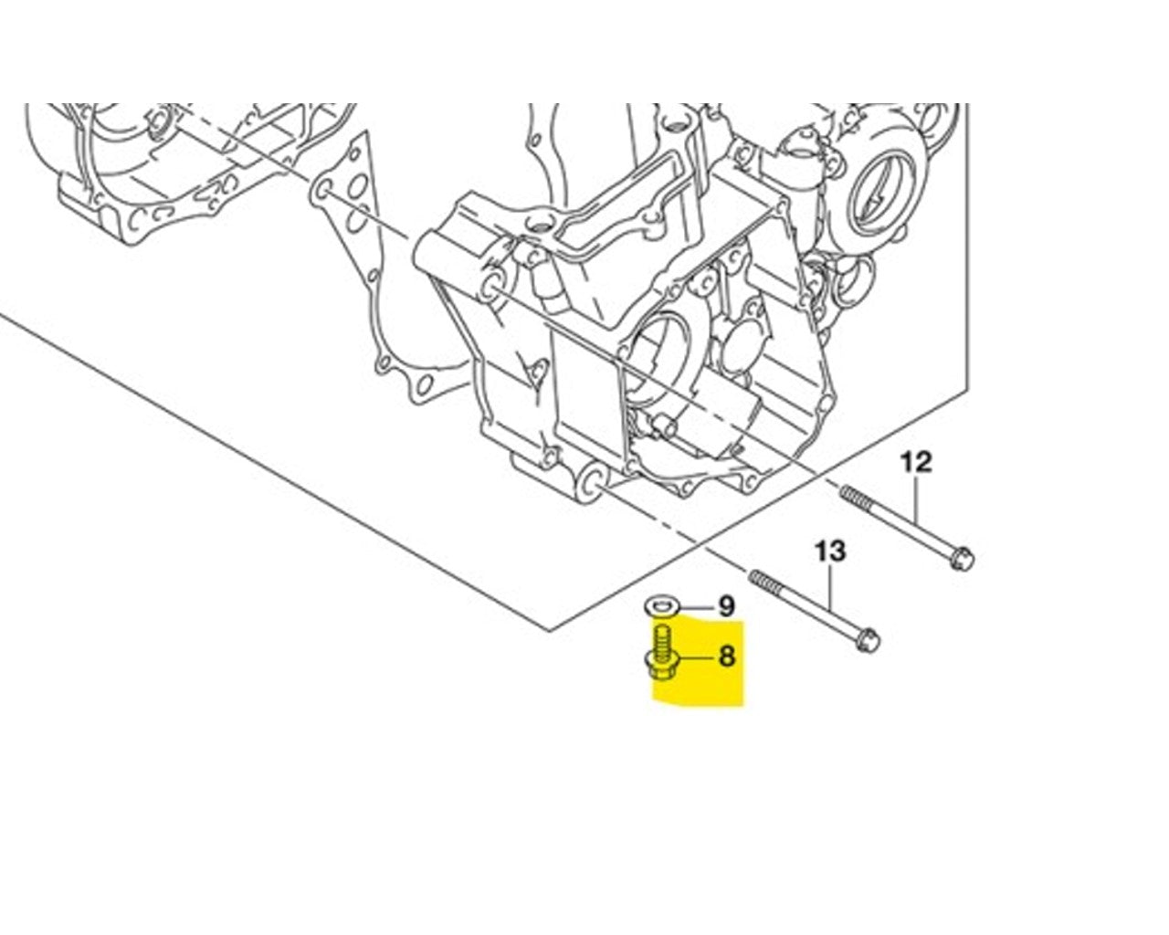 Suzuki OEM Oil Drain Bolt 8x20mm RMZ450 RMZ250 2018-2022 09103-08393