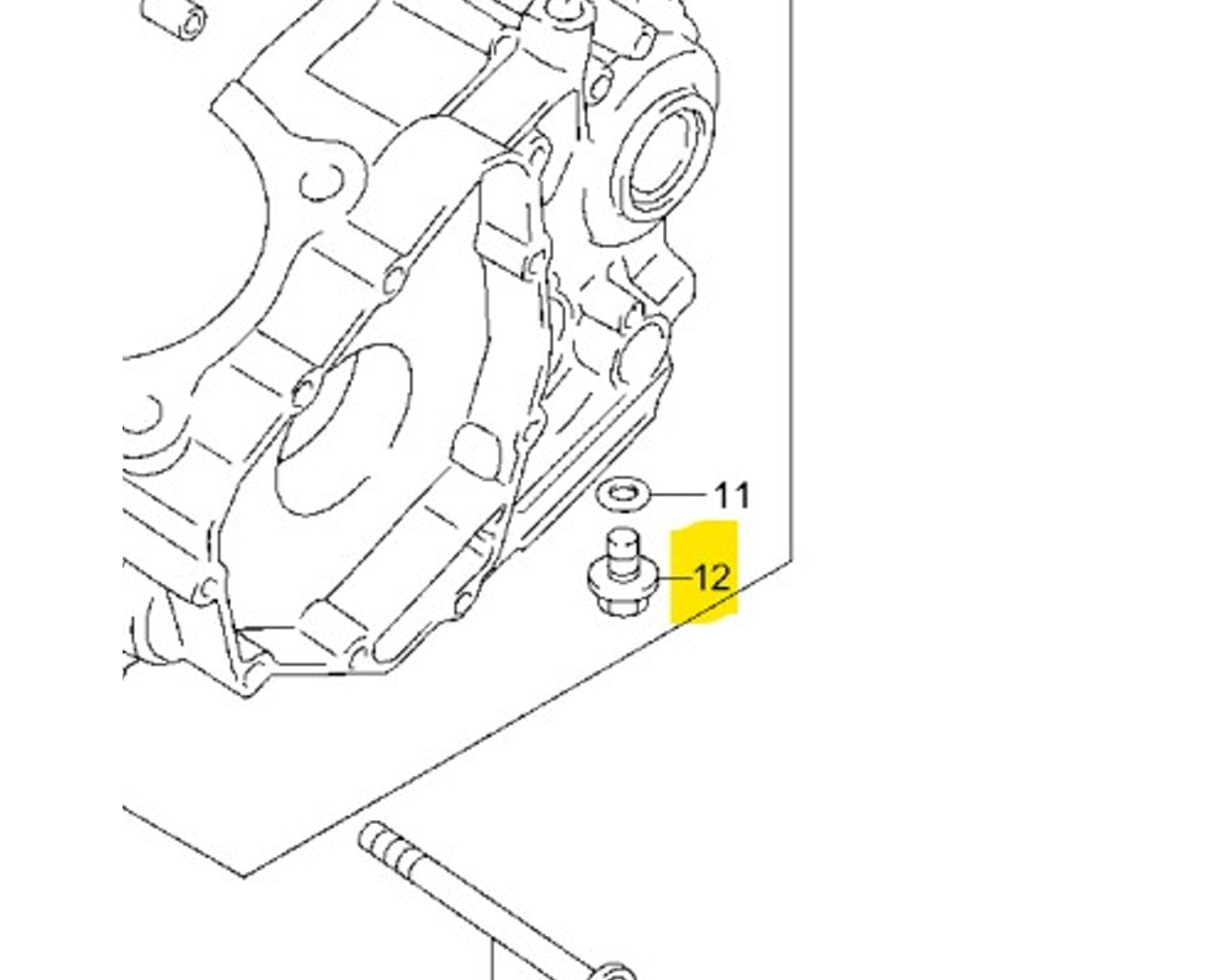 Suzuki Oil Drain Bolt 12x20mm RMZ250 DRZ250 09247-12106