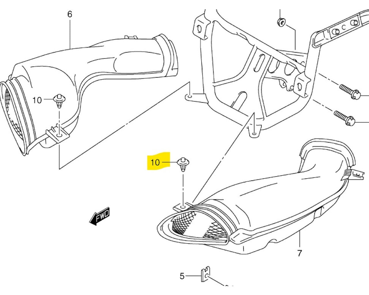Suzuki OEM Cowling Clip GSXR GSX1300 DL GSX 09409-07333