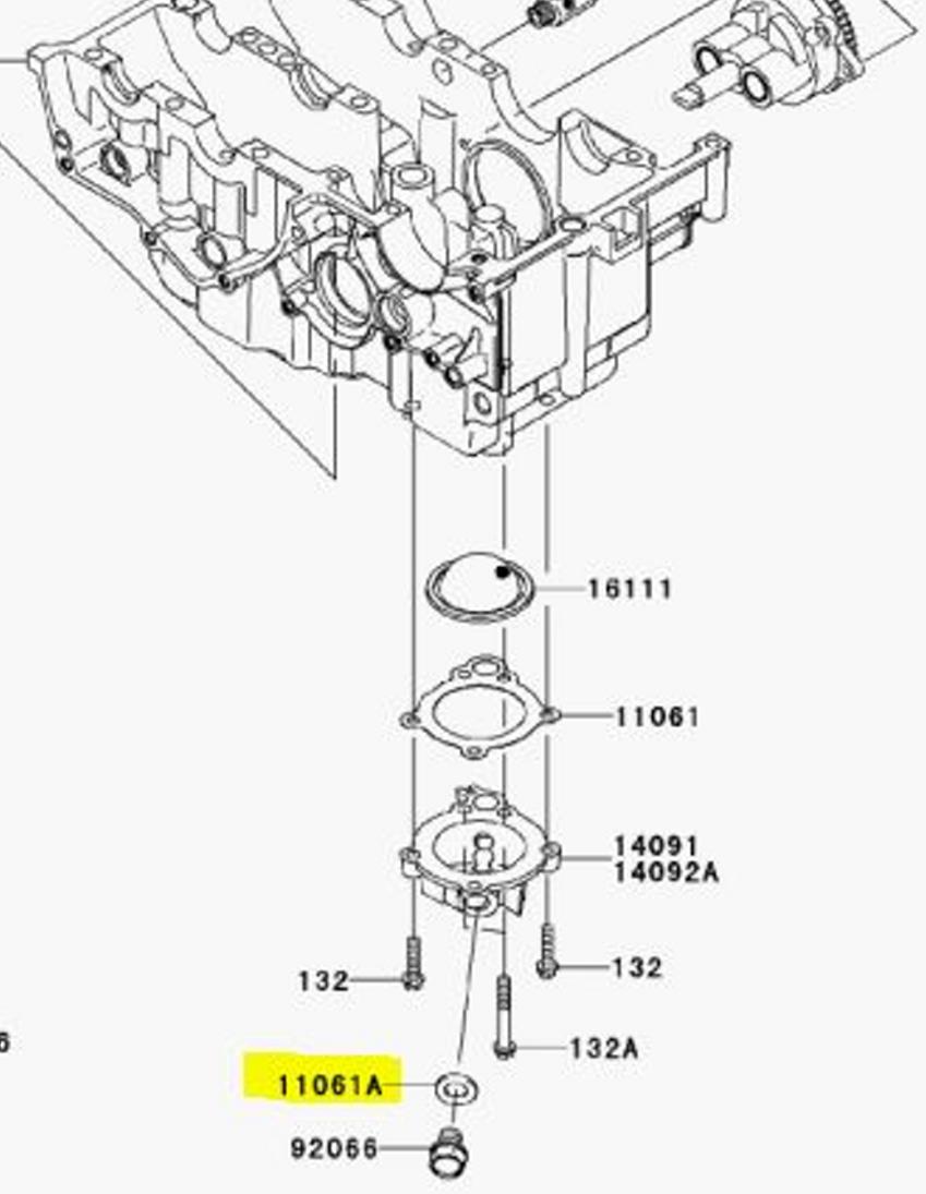 Kawasaki OEM Replacement Oil Drain Crush Washer 11061-0417