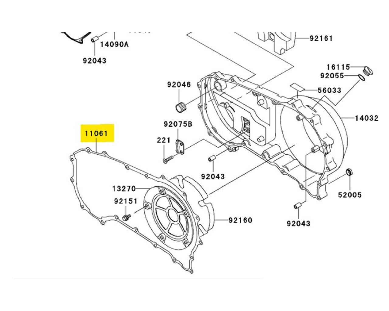 Kawasaki OEM Clutch Cover Gasket Vulcan 1500 1600 VN 11061-1081